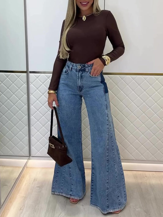Light Blue High - Waisted Flared Jeans