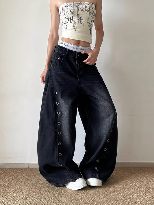Eyelet Washed Jeans
