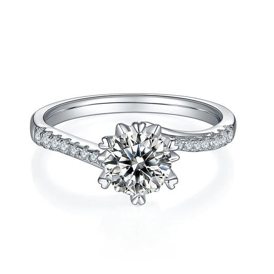 Silver Ring with Moissanite