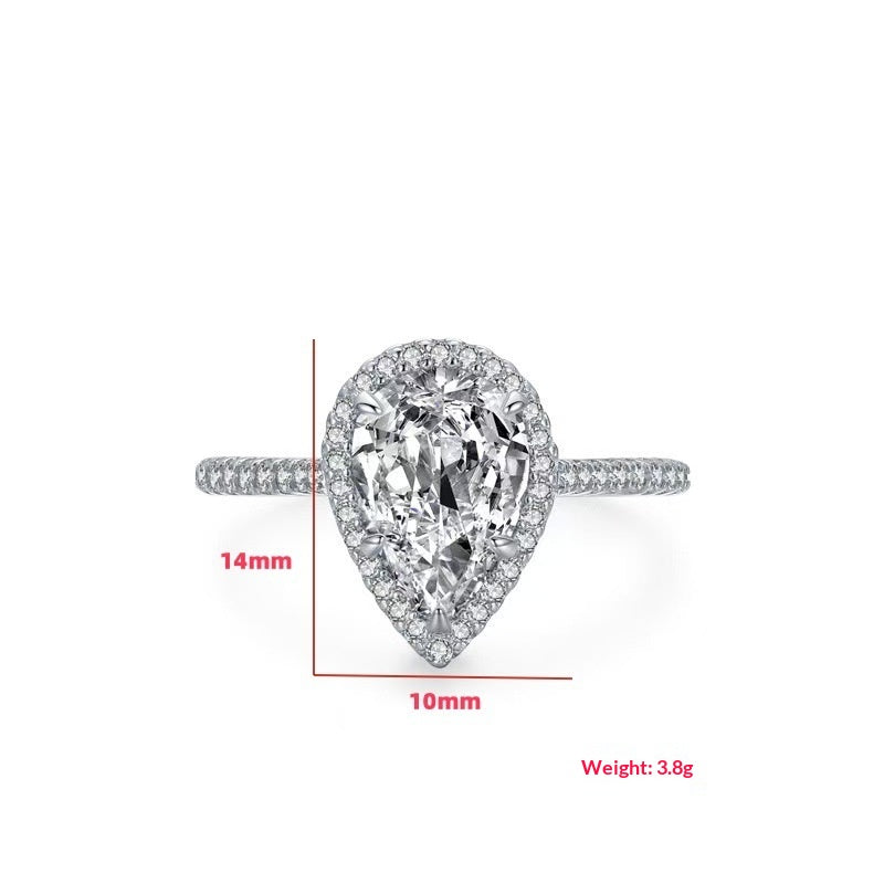 Waterdrop-shaped ring