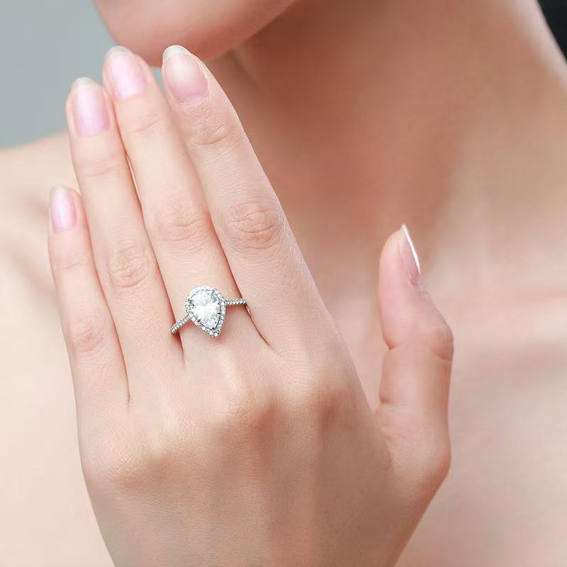 Waterdrop-shaped ring
