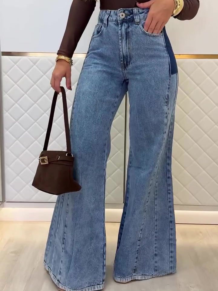 Light Blue High - Waisted Flared Jeans