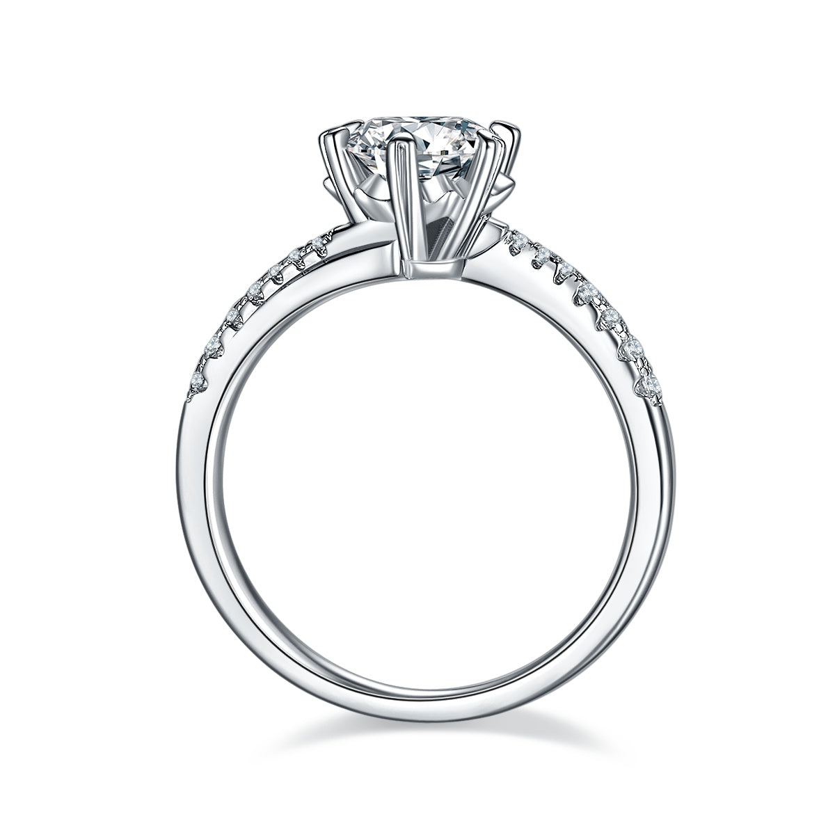 Silver Ring with Moissanite