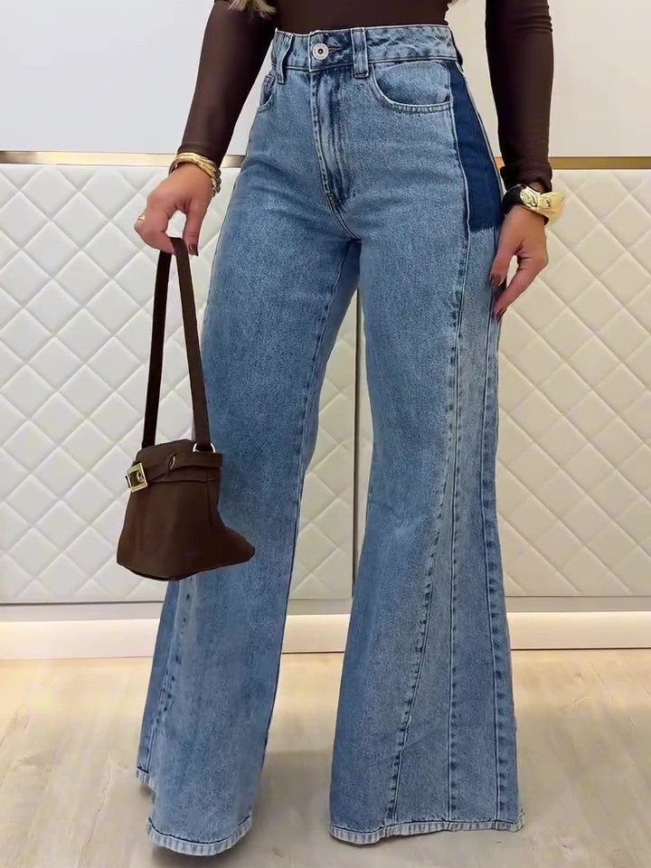 Light Blue High - Waisted Flared Jeans