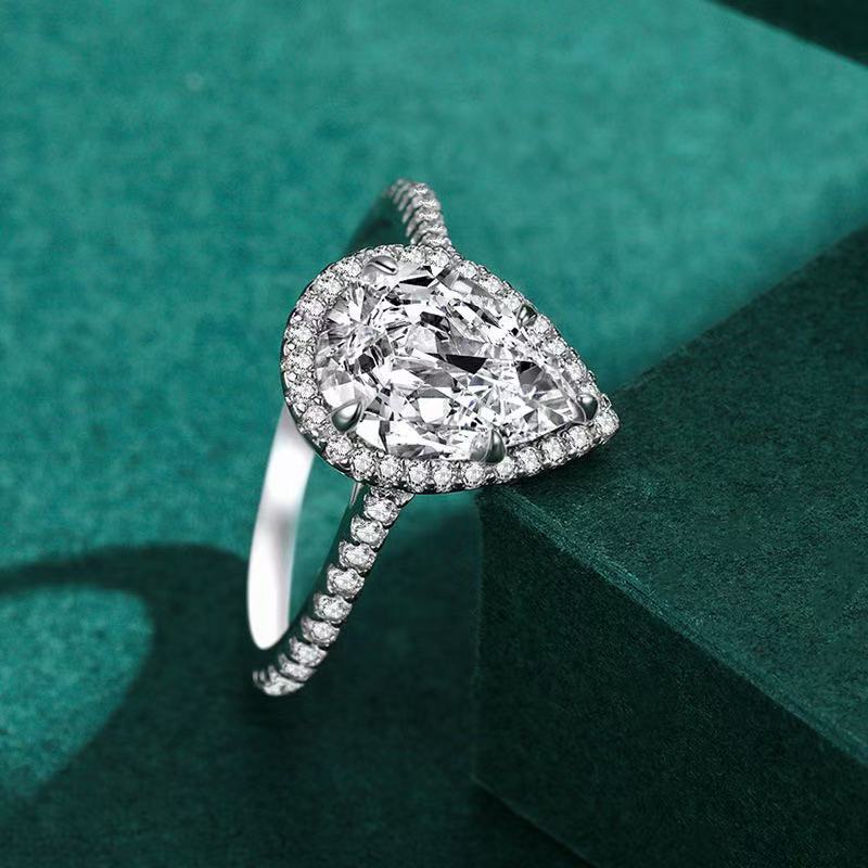 Waterdrop-shaped ring