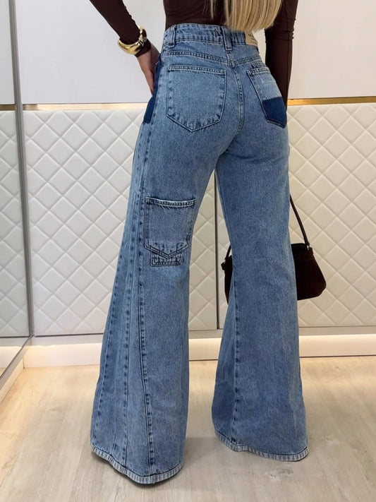 Light Blue High - Waisted Flared Jeans
