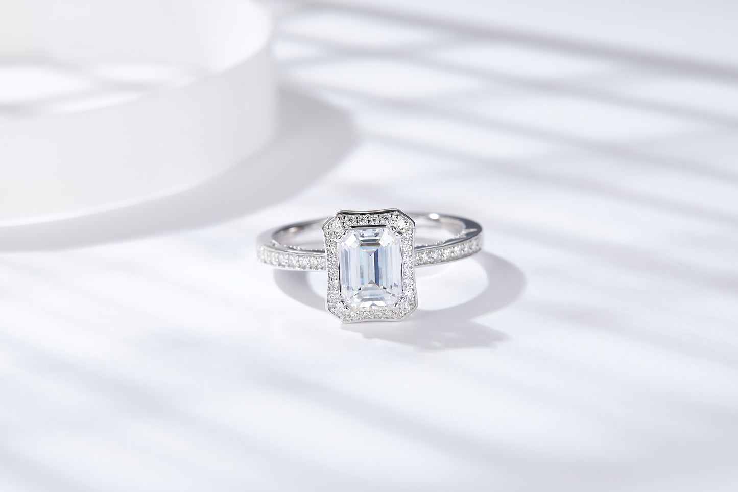 Silver Ring Set With Moissanite