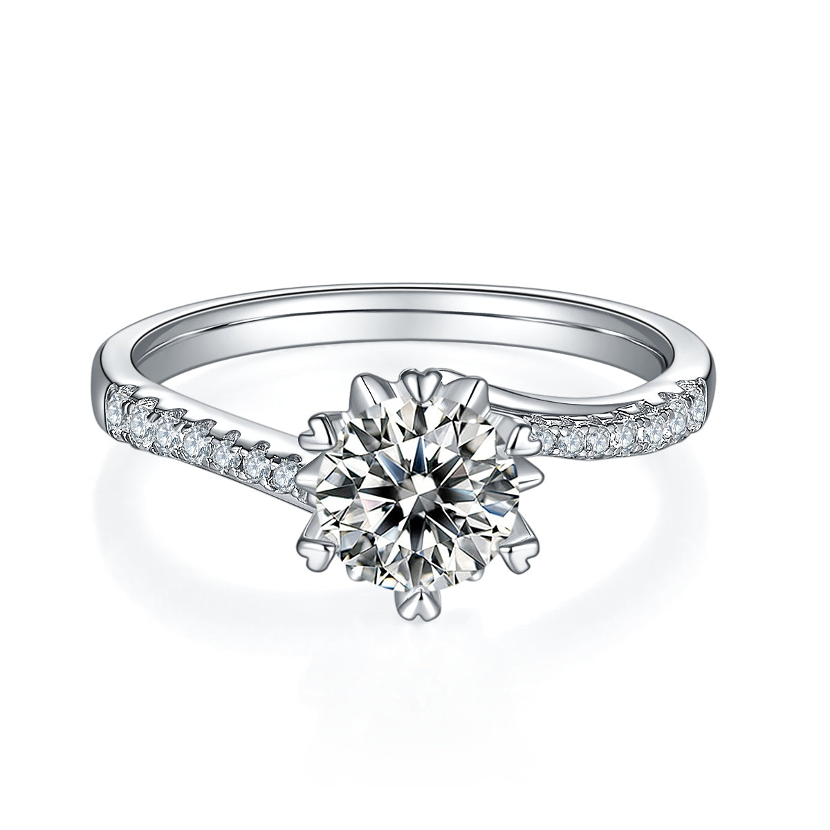 Silver Ring with Moissanite