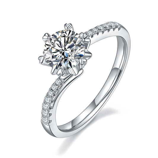 Silver Ring with Moissanite