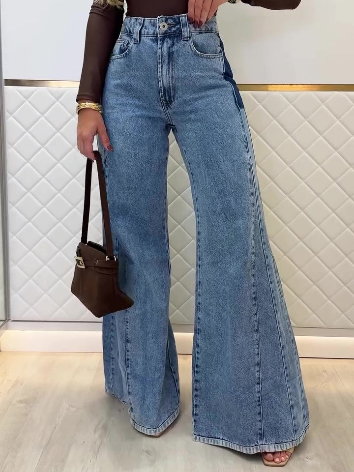 Light Blue High - Waisted Flared Jeans