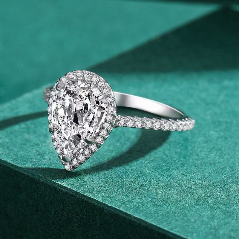 Waterdrop-shaped ring